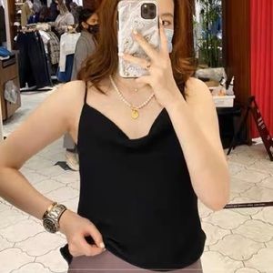 NWOT BABATON Cowlneck Camisole Black Tank